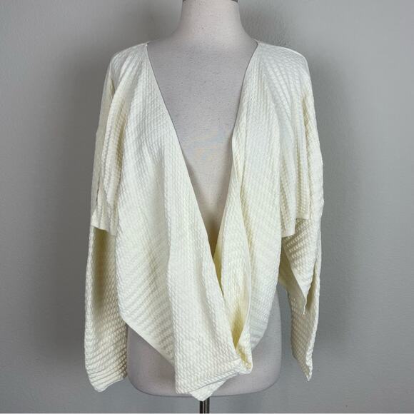 Sarah Pacini Off White Wool Blend Drape  Sweater  One Size - Picture 1 of 8